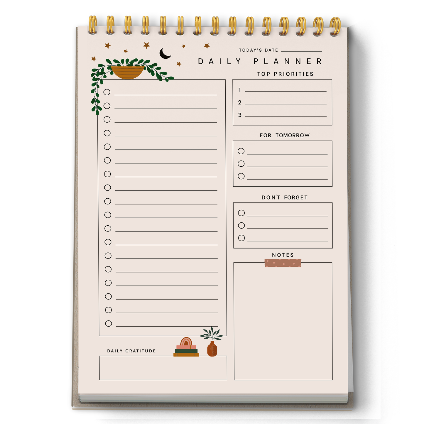 Zaslan To Do List Notepad - Daily Planner Notepad Undated 54 Sheets/108 Pages Tear Off, 6.5 Inches X 9.5 Inches