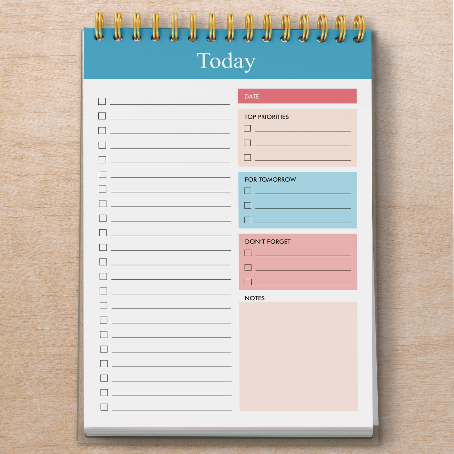 Zaslan To Do List Notepad - Daily Planner Notepad Undated 54 Sheets/108 Pages Tear Off, 6.5 Inches X 9.5 Inches