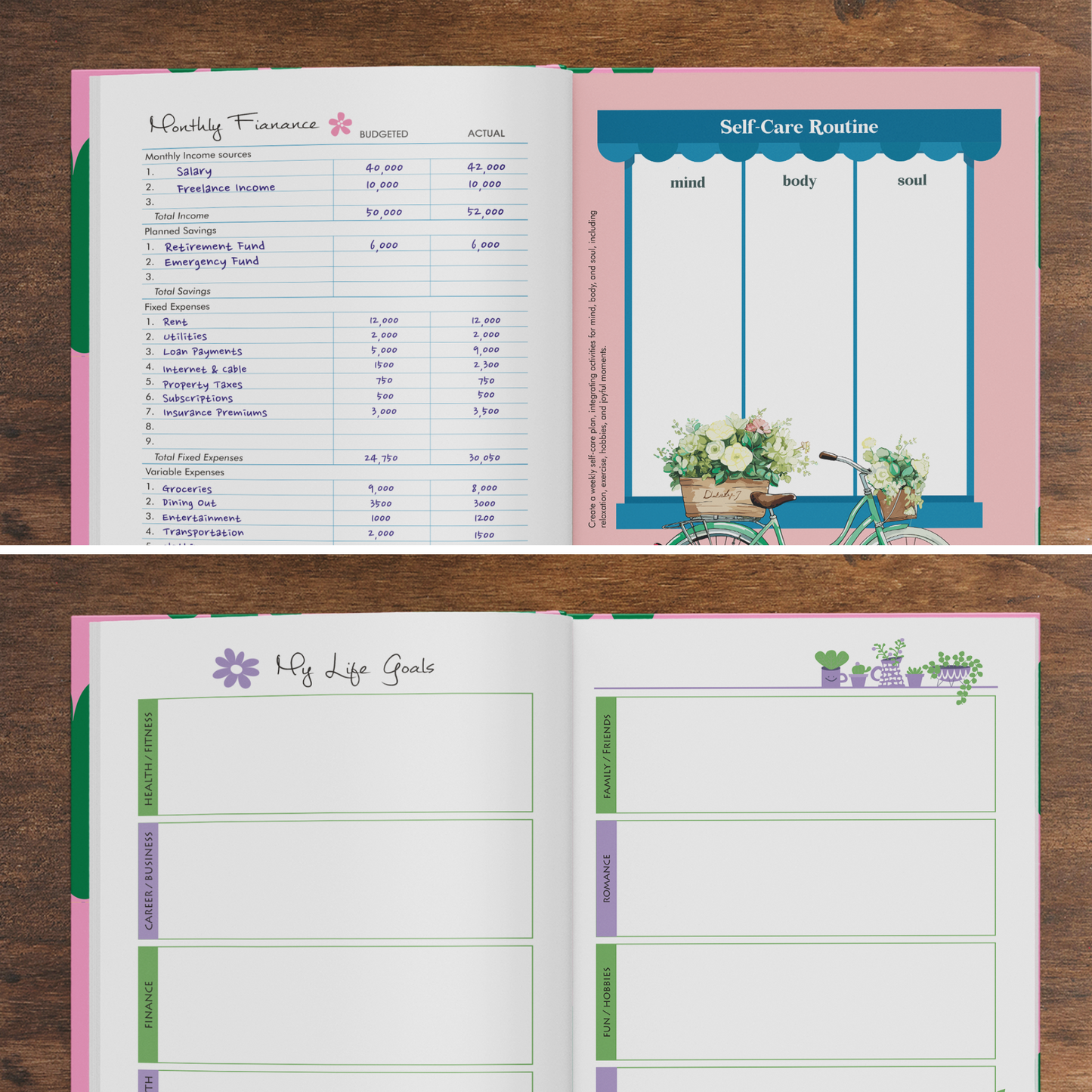A5 Undated Monthly Planner & Gratitude Journal 2025 – 12-Month Organizer, 224 Pages, 100 GSM Paper, with Stickers