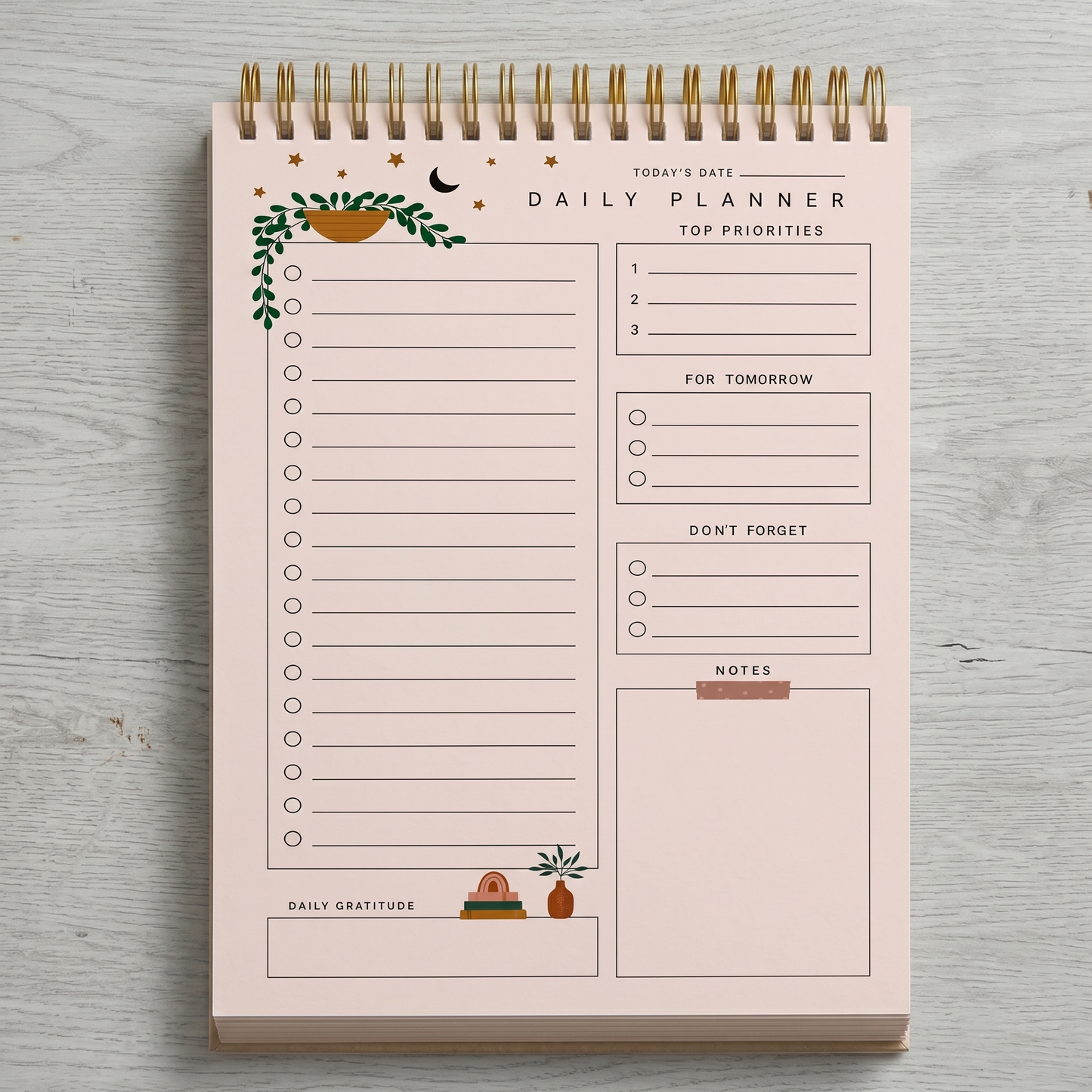 Zaslan To Do List Notepad - Daily Planner Notepad Undated 54 Sheets/108 Pages Tear Off, 6.5 Inches X 9.5 Inches