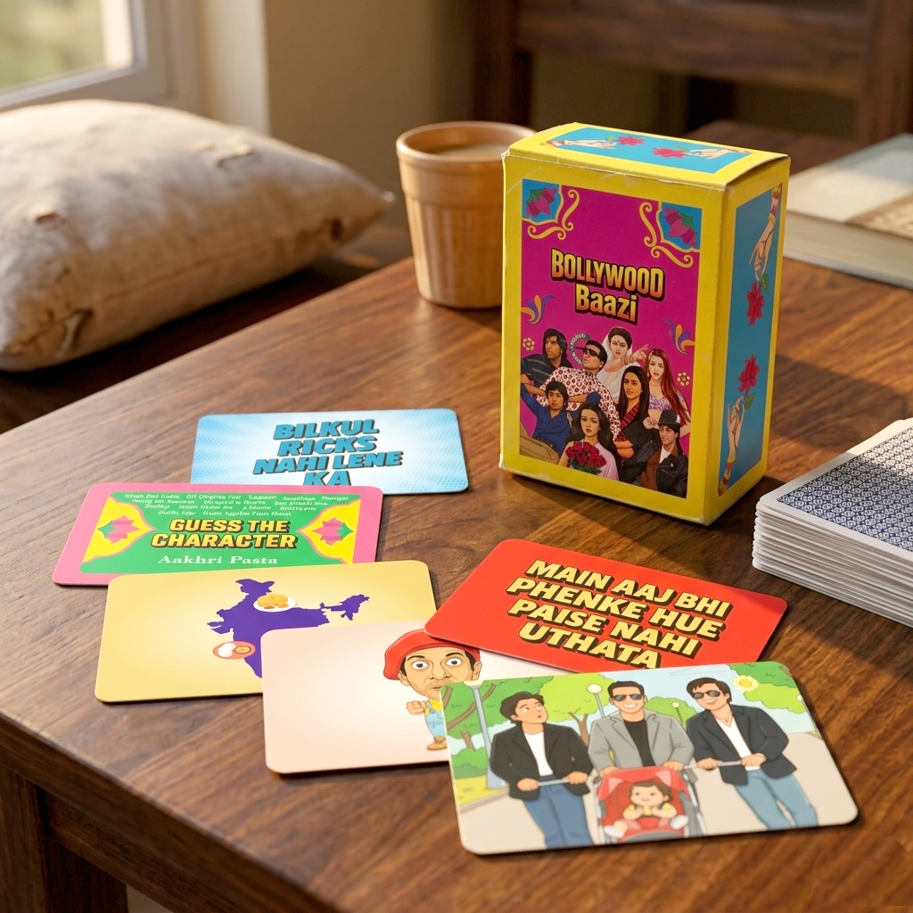 Zaslan Bollywood Card Game – Fun Guessing Party Game for Friends & Family | Perfect for Game Night, House Parties & Gifts for Bollywood Fans | 3-12 Players, Adults, Teens & Kids