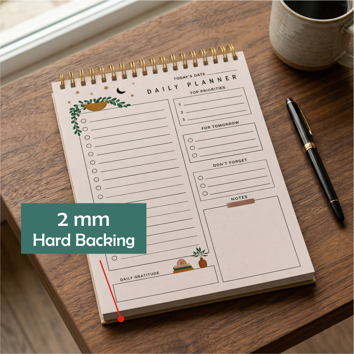 Zaslan To Do List Notepad - Daily Planner Notepad Undated 54 Sheets/108 Pages Tear Off, 6.5 Inches X 9.5 Inches