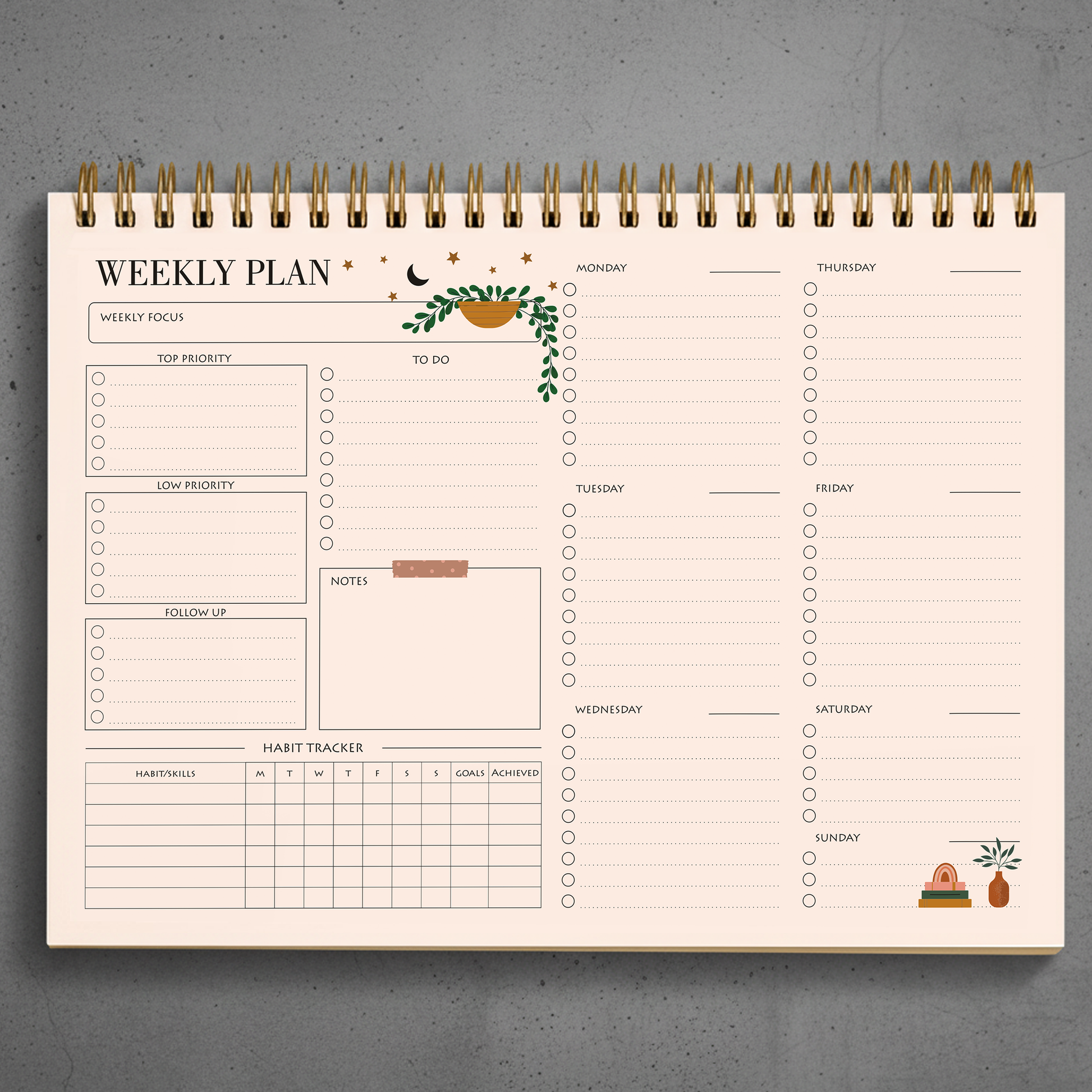 PACKLIST® Maandelijkse Planner A4 Ongedateerd - Maandplanner Blok Eeuwige Kalender. Bureau Organizer met 25 Maandelijkse Pagina's. Perfect voor Effectieve Planning PACKLIST® Maandelijkse Planner A4 Ongedateerd - Maandplanner Blok Eeuwige Kalender. Bureau Organizer met 25 Maandelijkse Pagina's. Perfect voor Effectieve Planning