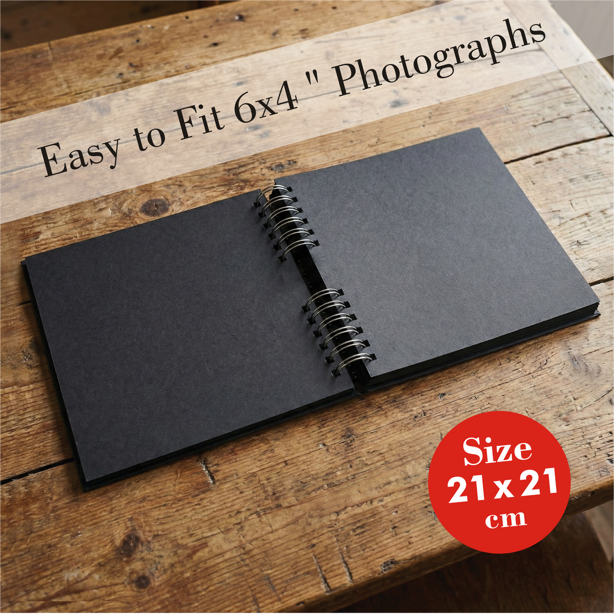 Zaslan Scrapbook Album, 56 Pages/28 Sheets, 240 Gsm Thick Black Paper, Photo Album Scrapbook, Memory Book - Ideal for Your Scrapbooking Albums Art & Craft Projects (8.5 x 8.5 Inch)