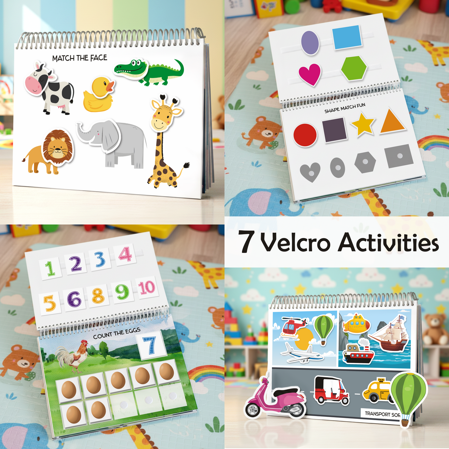 Zaslan Montessori Busy Book | Toddler Busy Book for 2-5 Yrs | Activity Binder| Quiet Book| Educational Toys For 3 Year Old| Kids Learning Books 2-3 Years| Books For 2 Yrs Old | Kids Gifts