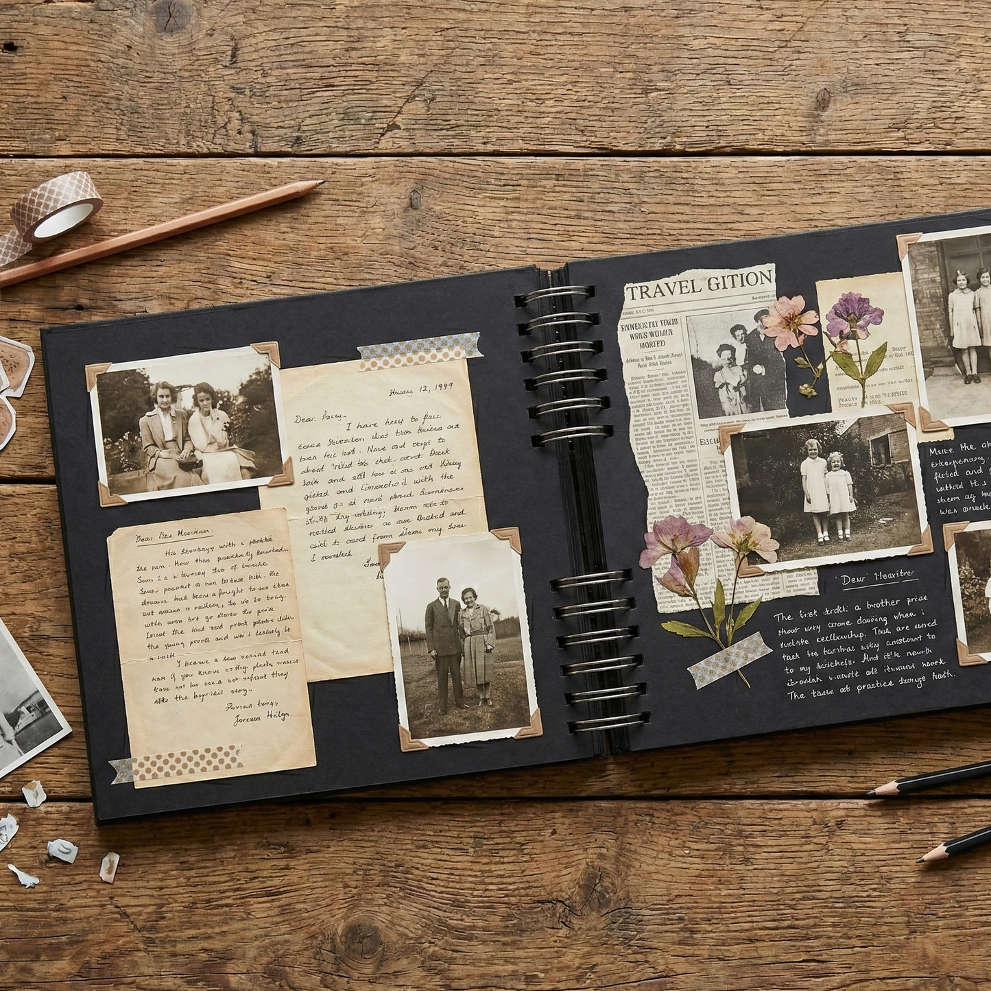 Zaslan Scrapbook Album, 56 Pages/28 Sheets, 240 Gsm Thick Black Paper, Photo Album Scrapbook, Memory Book - Ideal for Your Scrapbooking Albums Art & Craft Projects (8.5 x 8.5 Inch)