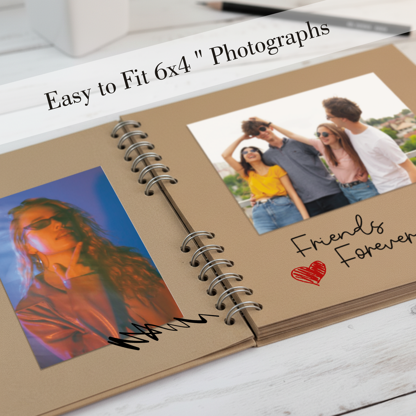 Zaslan Scrapbook Album, 60 Pages/30 Sheets, Brown Thick 200gsm Kraft Paper, Photo Album Scrapbook, Memory Book - Ideal for Your Scrapbooking Albums Art & Craft Projects (8.5 x 8.5 Inch)