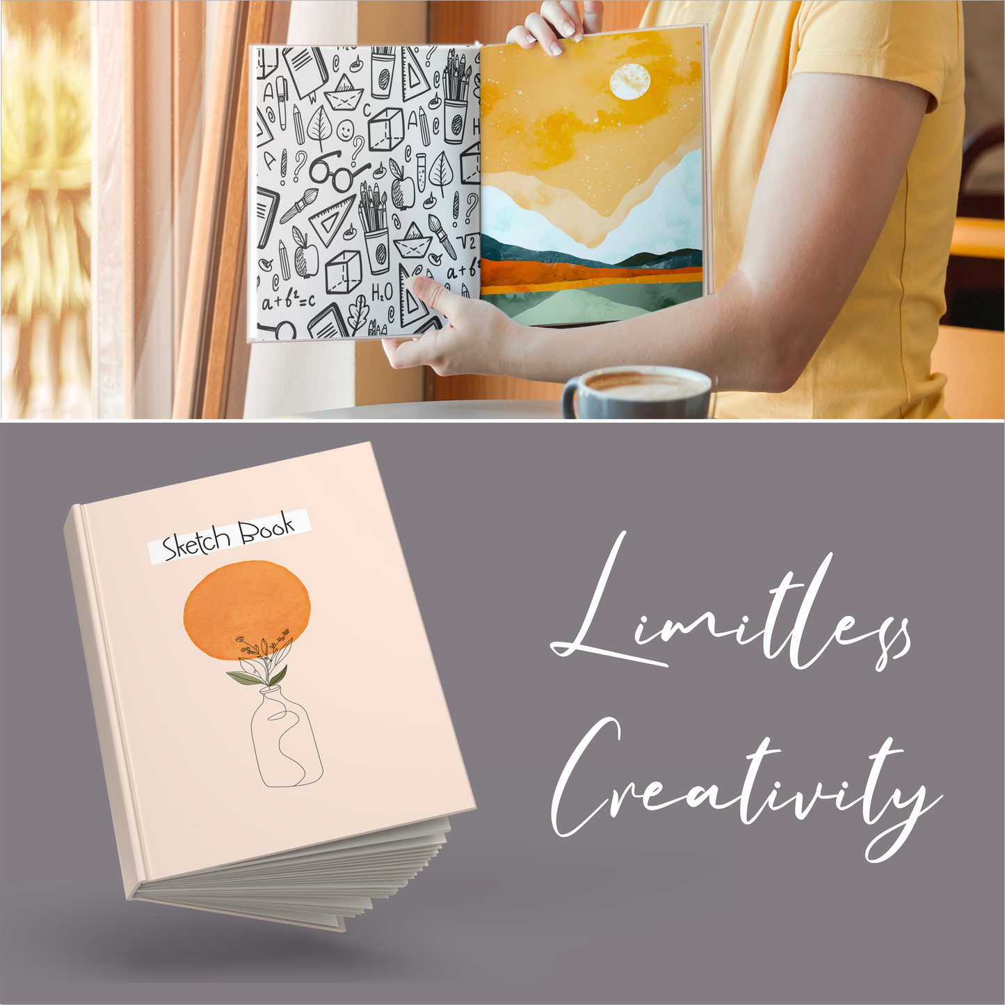 A5 Sketch Book for Artist - 140 GSM, 128 Pages / 64 Sheets