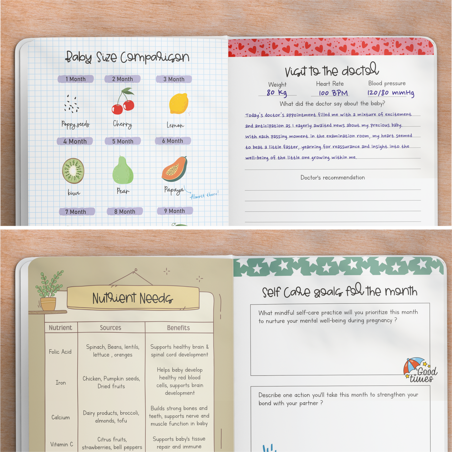 Bump to Baby : A Pregnancy Book to Capture Every Milestone of Mom & Baby’s 9-Month Journey | 160 Pages Pregnancy Journal for Expecting Moms