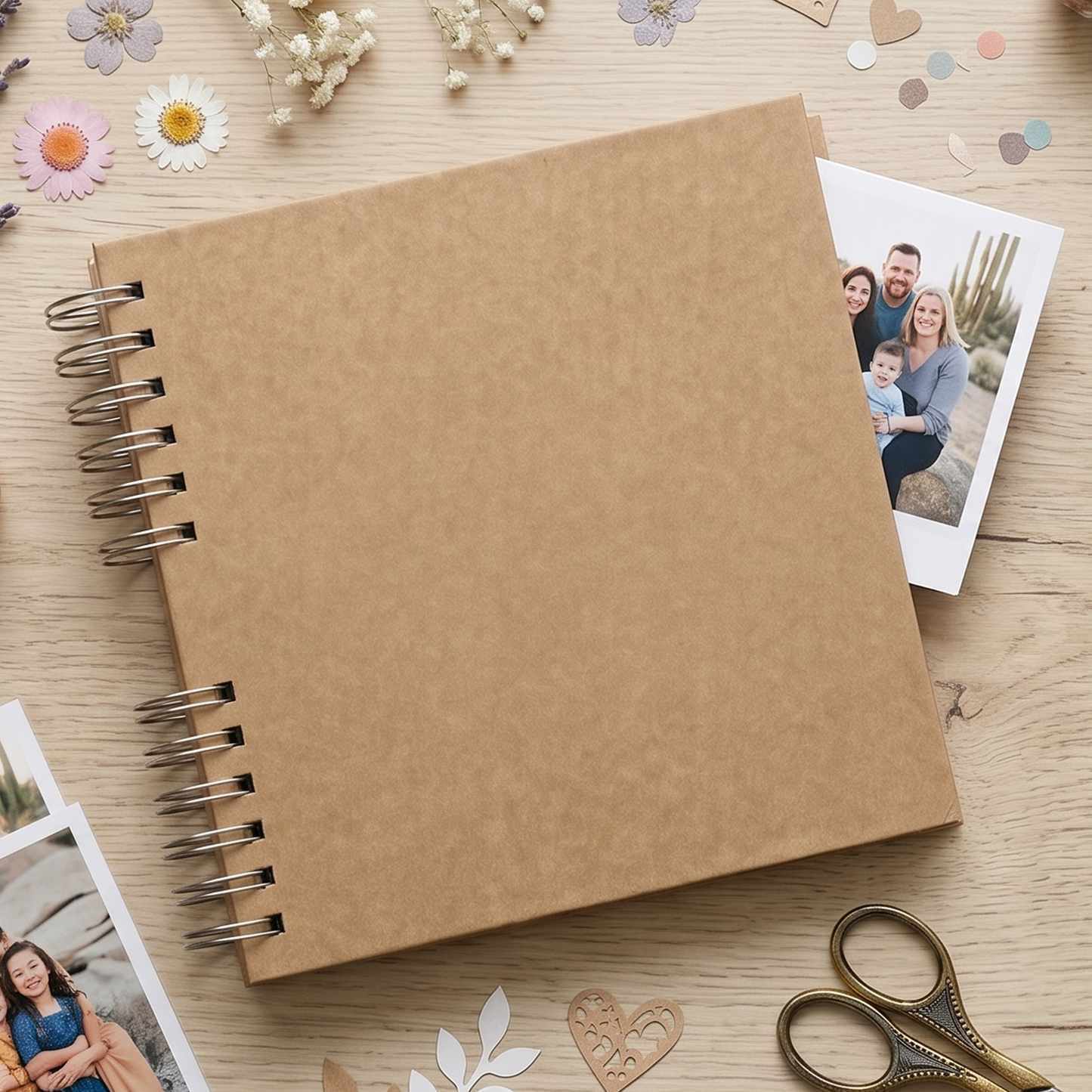 Zaslan Scrapbook Album, 60 Pages/30 Sheets, Brown Thick 200gsm Kraft Paper, Photo Album Scrapbook, Memory Book - Ideal for Your Scrapbooking Albums Art & Craft Projects (8.5 x 8.5 Inch)