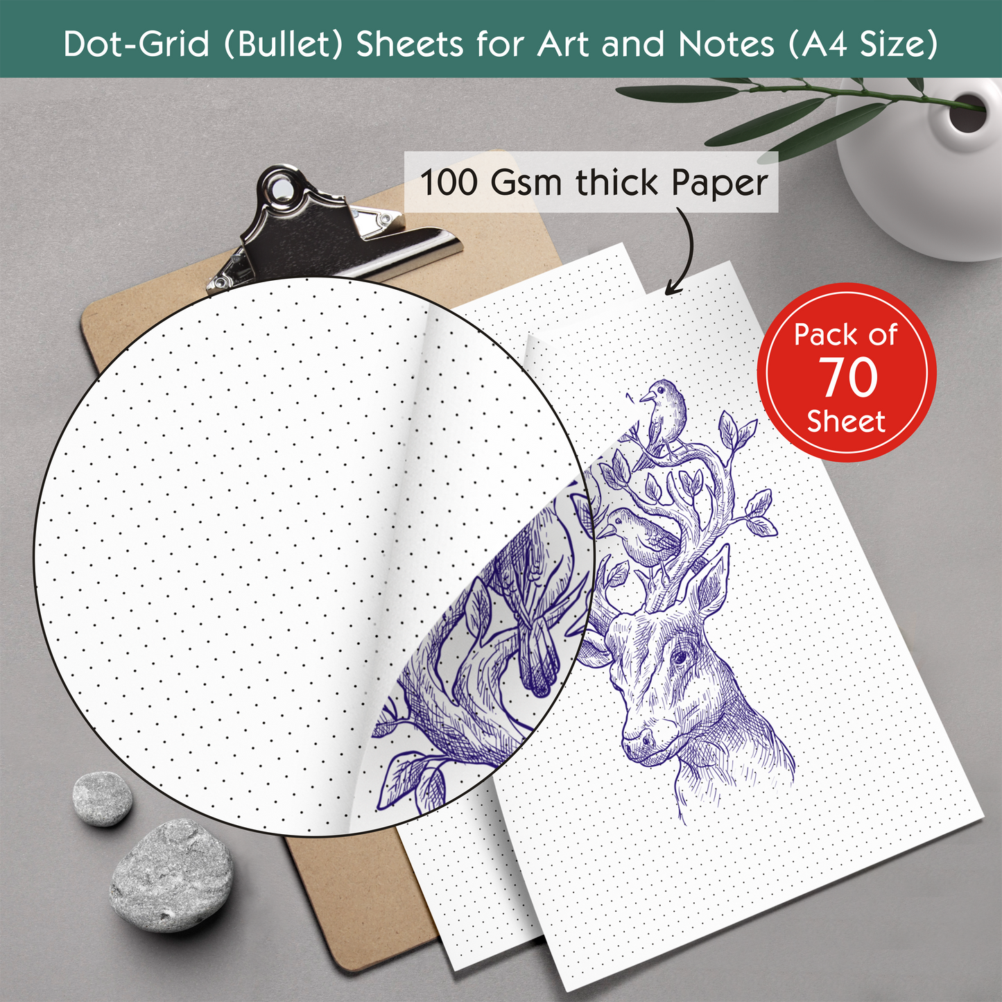 Dot-Grid Sheets A4 Size - 100 GSM
